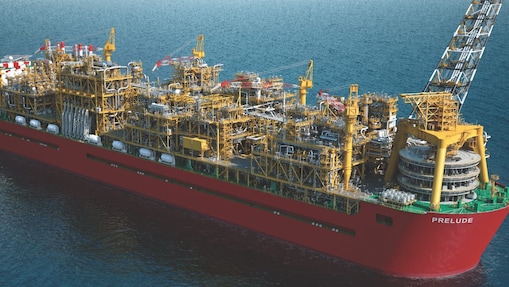 フローティングLNGでは、ガスの採掘から生産、液化、タンカーへの積載を全て洋上で行う