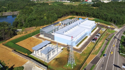 Aerial shot of the Nagaoka Power station located in central Japan.